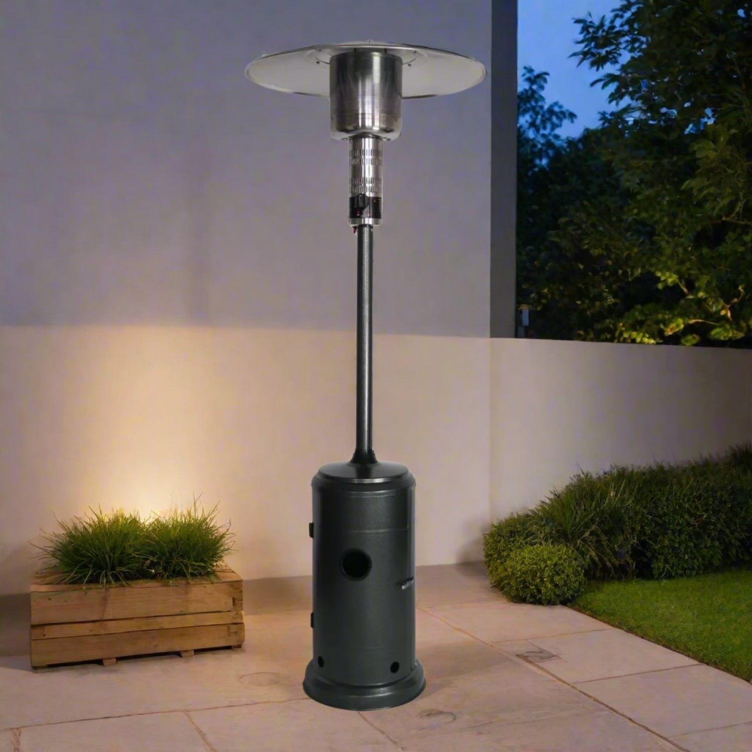 electriQ Mushroom Outdoor Gas Patio Heater Black