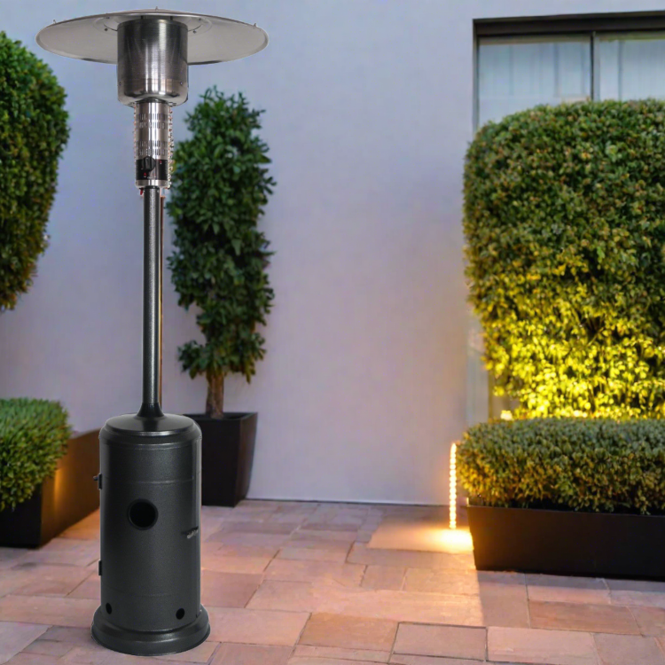 Refurbished electriQ EQODHMBL Mushroom Outdoor Gas Patio Heater Black 
