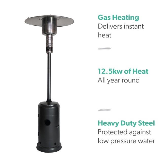 electriQ Mushroom Outdoor Gas Patio Heater - Black EQODHMBL | Appliances  Direct