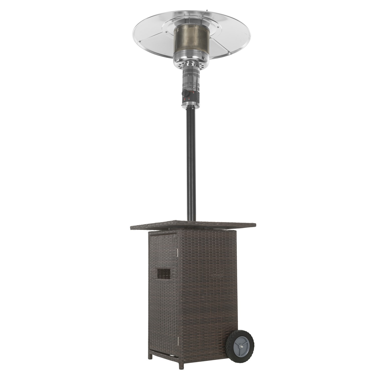 Mushroom Style Outdoor Gas Patio Heater in Brown Wicker/Ratten