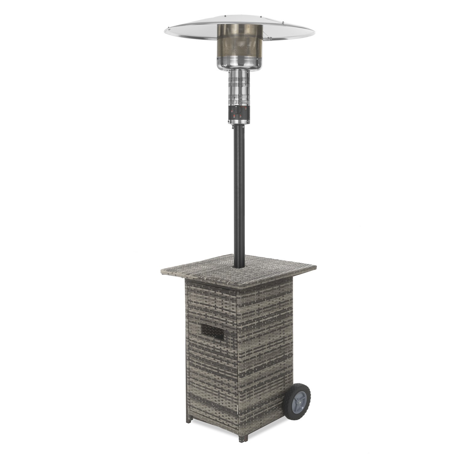 Mushroom Outdoor Gas Patio Heater - Grey Wicker/Rattan with Free Cover