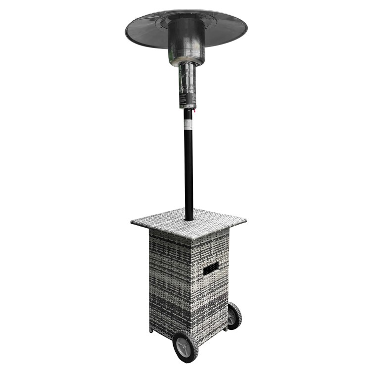 electriQ Mushroom Outdoor Gas Patio Heater - Grey Rattan