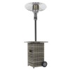electriQ Mushroom Outdoor Gas Patio Heater - Grey Rattan