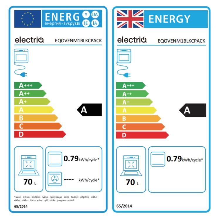 electriQ M1 Built-in Oven with Touch Control Ceramic Hob - Black