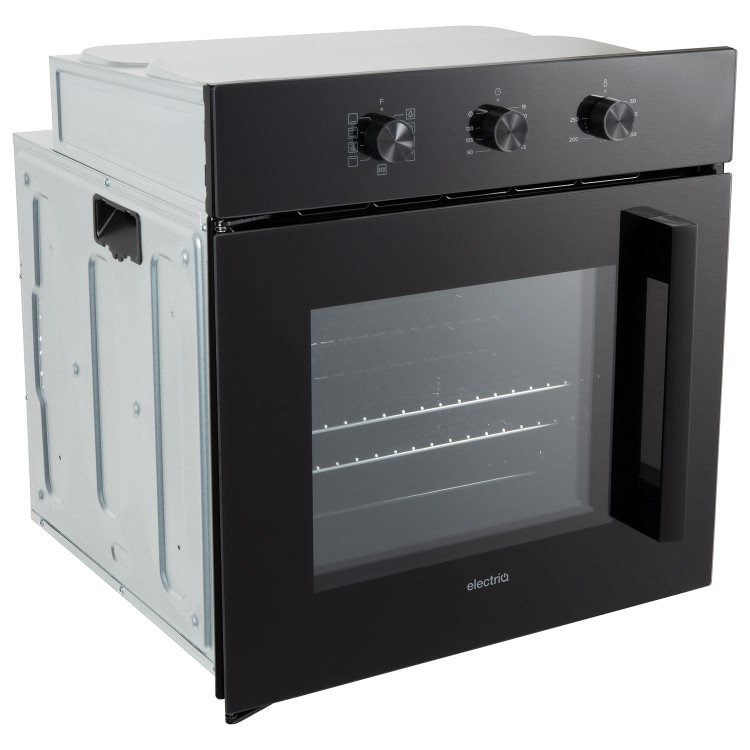 electriQ Fan Assisted Single Oven with Side Opening Door - Black