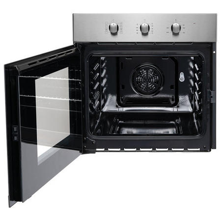 Refurbished electriQ EQOVENM2RSS 60cm Single Built In Electric Oven with Side Opening Door Stainless Steel