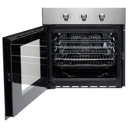 Refurbished electriQ EQOVENM2RSS 60cm Single Built In Electric Oven with Side Opening Door Stainless Steel