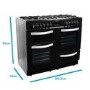 GRADE A2 - electriQ 100cm Dual Fuel Range Cooker - Black