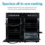 GRADE A2 - electriQ 100cm Dual Fuel Range Cooker - Black