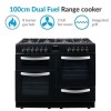 Refurbished electriQ 100cm Dual Fuel Range Cooker - Black