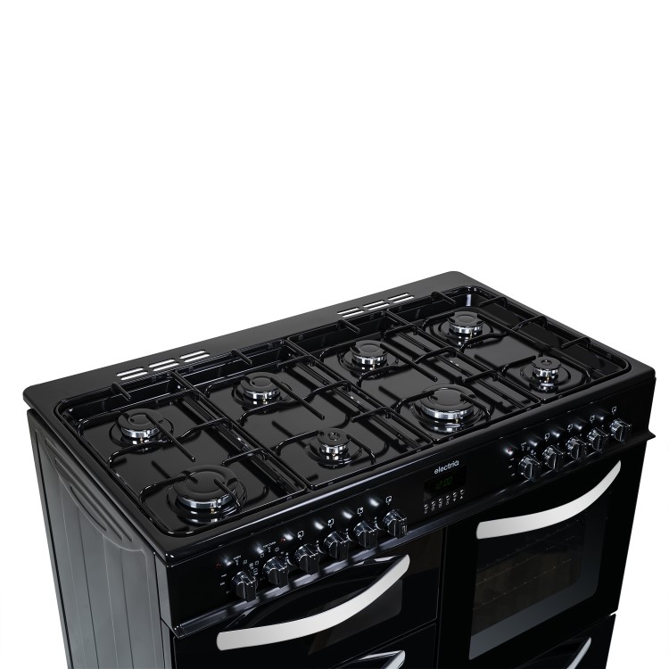 GRADE A2 - electriQ 100cm Dual Fuel Range Cooker - Black