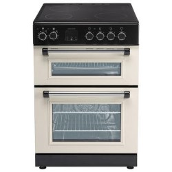 Refurbished electriQ EQRANGE60CDC 60cm Double Oven Electric Cooker Cream