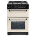 electriQ 60cm Double Oven Dual Fuel Cooker - Cream