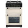 electriQ 60cm Double Oven Dual Fuel Cooker - Cream
