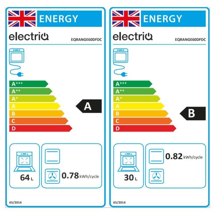 electriQ 60cm Double Oven Dual Fuel Cooker - Cream