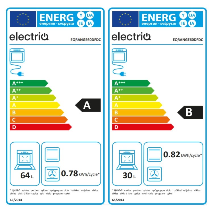 electriQ 60cm Double Oven Dual Fuel Cooker - Cream