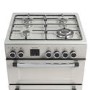 electriQ 60cm Double Oven Dual Fuel Cooker - Silver