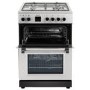 electriQ 60cm Double Oven Dual Fuel Cooker - Silver
