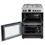 electriQ 60cm Double Oven Dual Fuel Cooker - Silver
