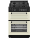 EQRANGE60GASDC electriQ 60cm Double Oven Gas Cooker - Cream