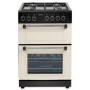 electriQ 60cm Twin Cavity Gas Cooker - Cream