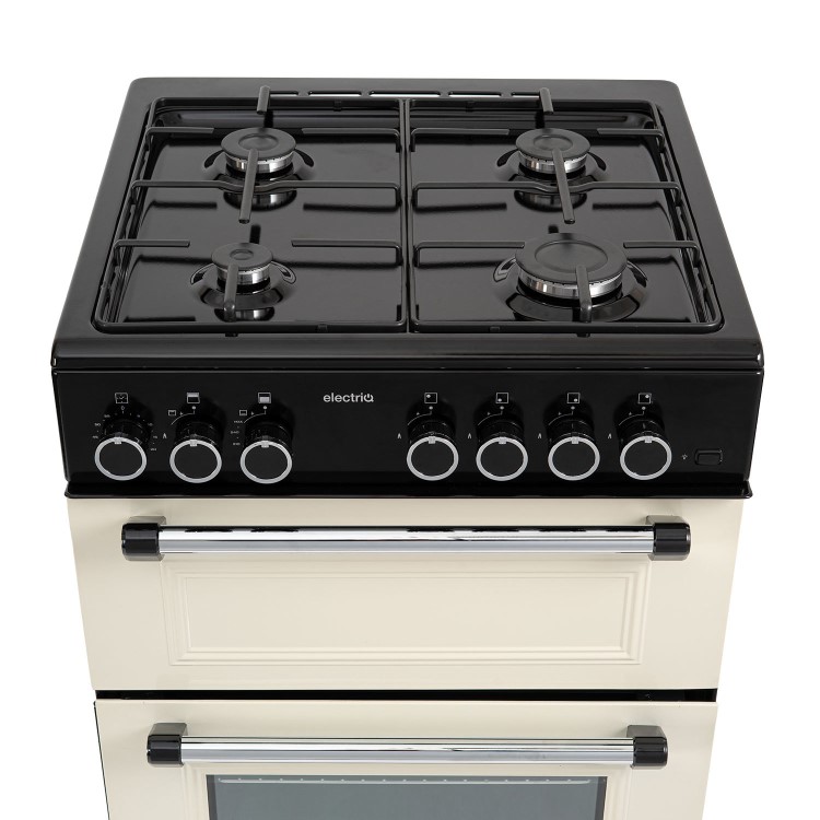 electriQ 60cm Twin Cavity Gas Cooker - Cream