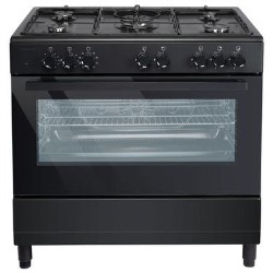 Refurbished electriQ EQRANGE90DFK 90cm Single Cavity Dual Fuel Range Cooker Black