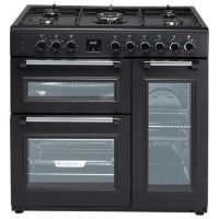 electriQ 90cm Triple Cavity Dual Fuel Range Cooker - Black electriQ 90cm Triple Cavity Dual Fuel Range Cooker - Black
