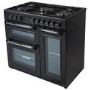 electriQ 90cm Triple Cavity Dual Fuel Range Cooker - Black