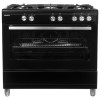 electriQ 90cm Gas Single Oven Range Cooker - Black