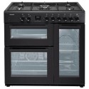 A2/EQRANGE90MDFTRCSS Refurbished electriQ EQRANGE90MDFTRCSS 90cm Triple Cavity Range Cooker Black
