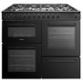 Refurbished electriQ EQRANGEDF100BLK 100cm Dual Fuel Range Cooker Black