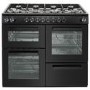 Refurbished electriQ EQRANGEDF100BLK 100cm Dual Fuel Range Cooker Black