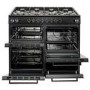 Refurbished electriQ EQRANGEDF100BLK 100cm Dual Fuel Range Cooker Black