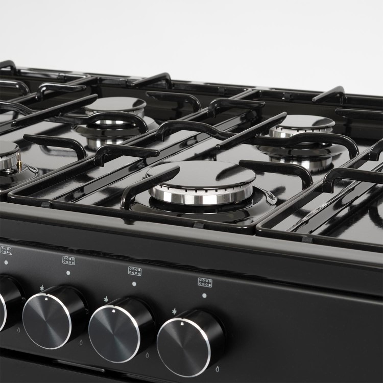 Refurbished electriQ EQRANGEDF100BLK 100cm Dual Fuel Range Cooker Black