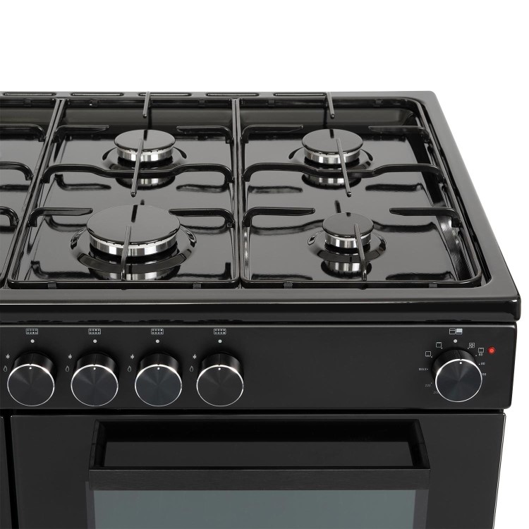 Refurbished electriQ EQRANGEDF100BLK 100cm Dual Fuel Range Cooker Black