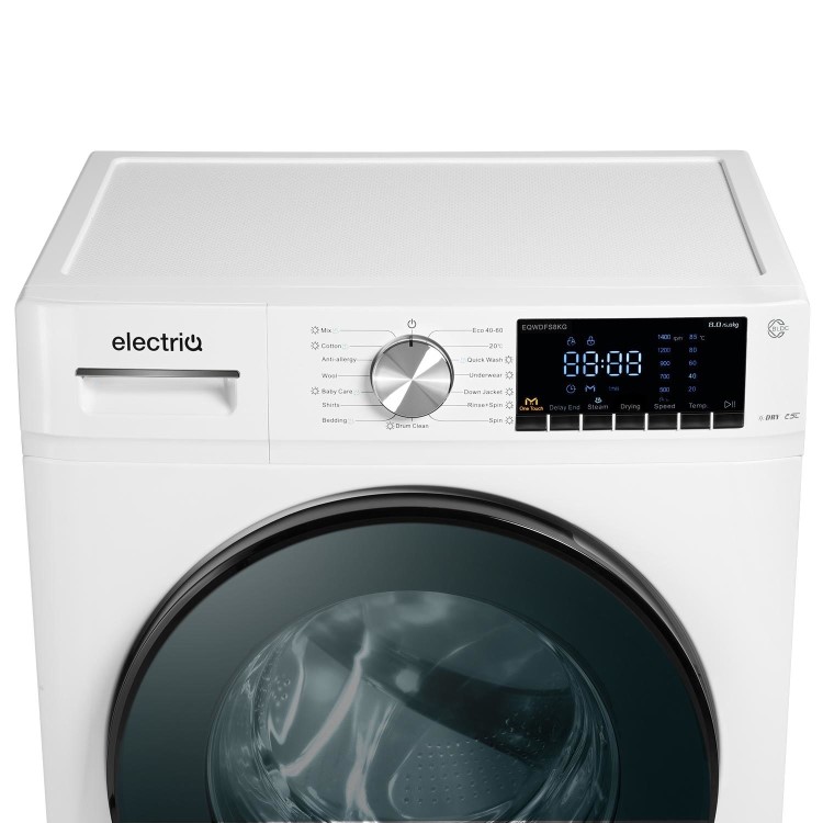 electriQ 10kg Wash 6kg Dry 1400rpm Washer Dryer -Quiet, Steam - White