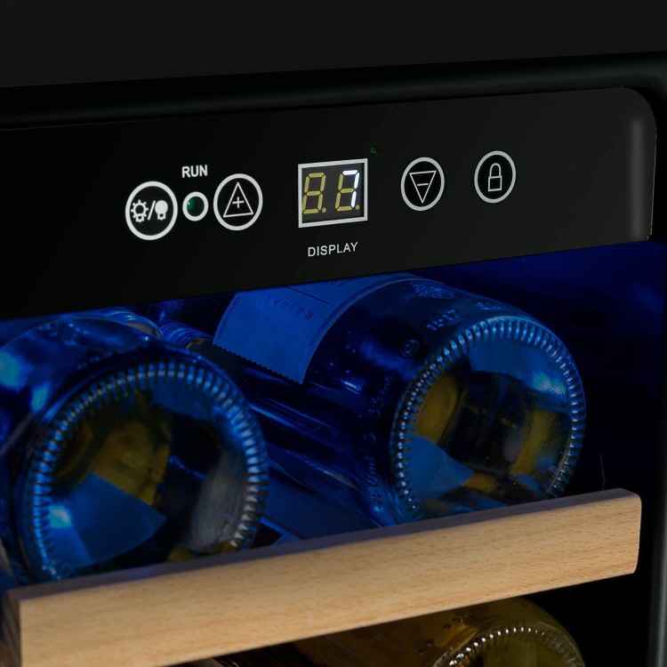 electriQ 18 Bottle Capacity Single Zone Wine Cooler - Black