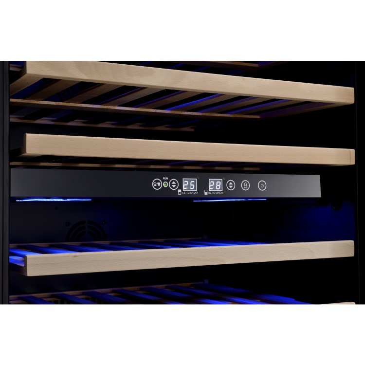 GRADE A3 - electriQ 30cm Wide 18 Bottle Wine Cooler - Stainless Steel/Black