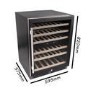 electriQ 51 Bottle Capacity Full Range Dual Zone Wine Cooler - Black