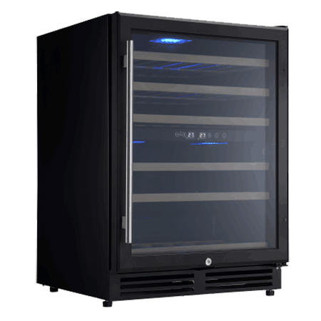 electriQ 51 Bottle Capacity Full Range Dual Zone Wine Cooler - Black