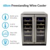 electriQ 36 Bottle Capacity Full Range Dual Zone Freestanding Wine Cooler - Stainless Steel