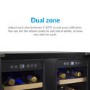 GRADE A2 - electriQ 36 Bottle Freestanding Under Counter Wine Cooler Dual Zone 60cm Wide 82cm Tall - Stainless Steel