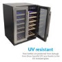 GRADE A2 - electriQ 36 Bottle Freestanding Under Counter Wine Cooler Dual Zone 60cm Wide 82cm Tall - Stainless Steel