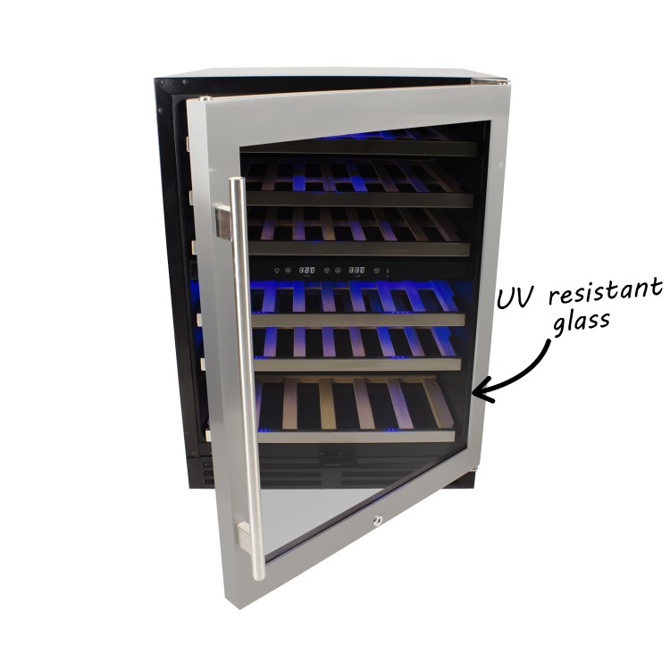 GRADE A2 - ElectrIQ 60cm Wine Cooler Full Range Dual Zone - Stainless Steel