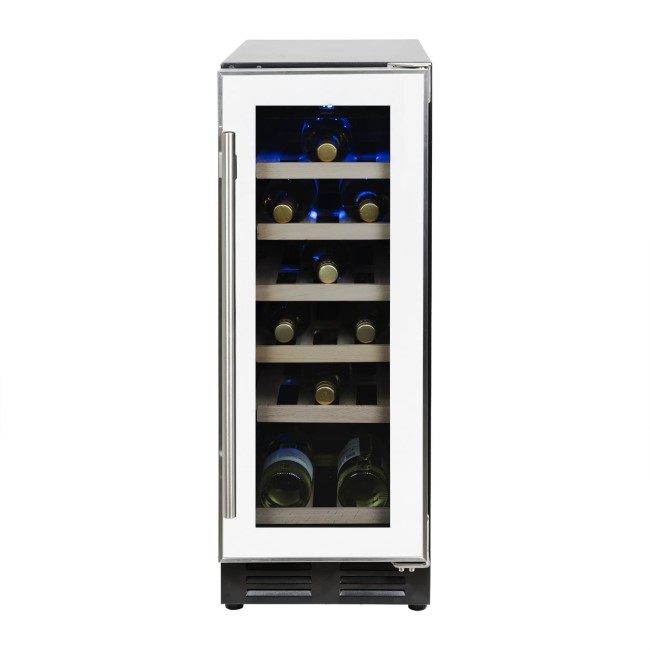 electriQ 18 Bottle Freestanding Under Counter Wine Cooler Single Zone 30cm Wide 82cm Tall - White