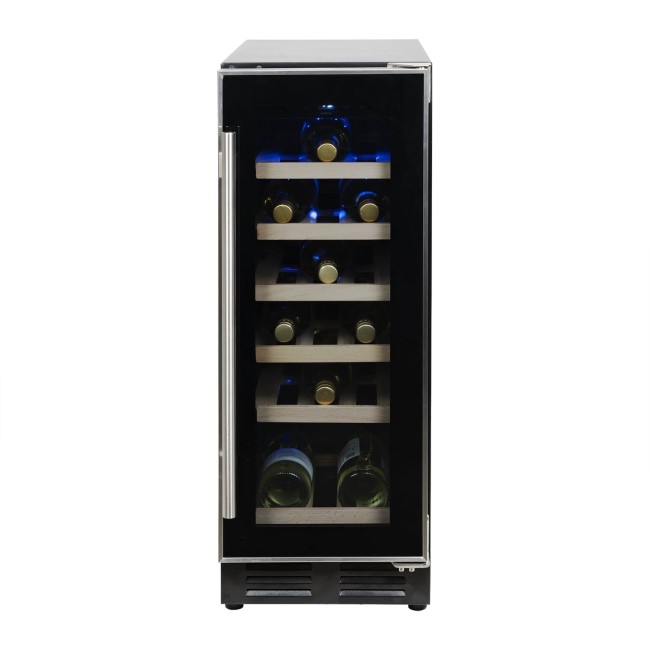 Refurbished electriQ EQWINECH30 Freestanding 18 Bottle Single Zone Under Counter Wine Cooler Black