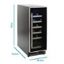 Refurbished electriQ EQWINECH30 Freestanding 18 Bottle Single Zone Under Counter Wine Cooler Stainless Steel