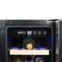 electriQ 18 Bottle Capacity Single Zone Freestanding Wine Cooler - Stainless steel with Black door