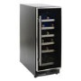 electriQ 18 Bottle Capacity Single Zone Freestanding Wine Cooler - Stainless steel with Black door